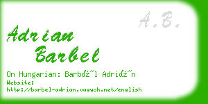 adrian barbel business card